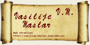 Vasilije Maslar vizit kartica